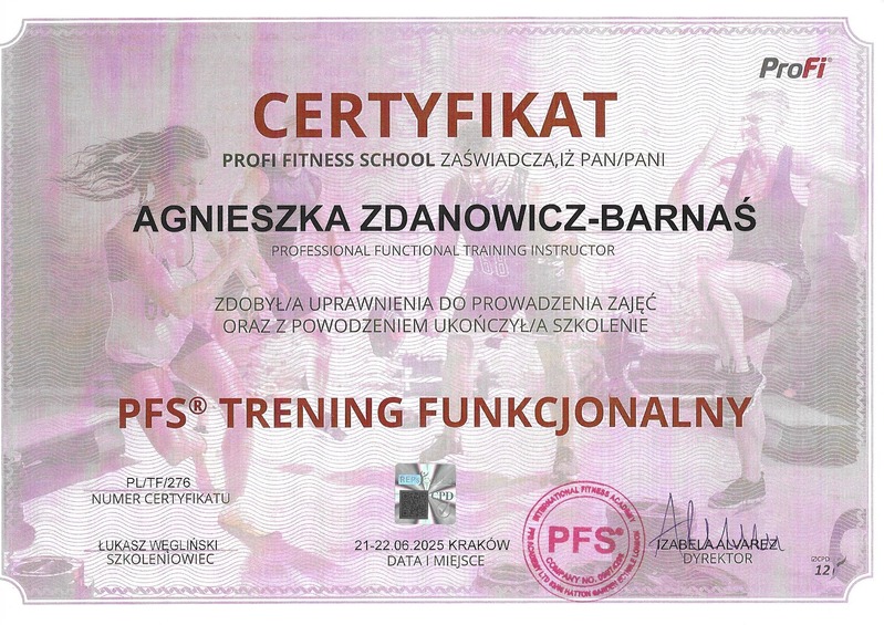 Certyfikat Trening Funkcjonalny