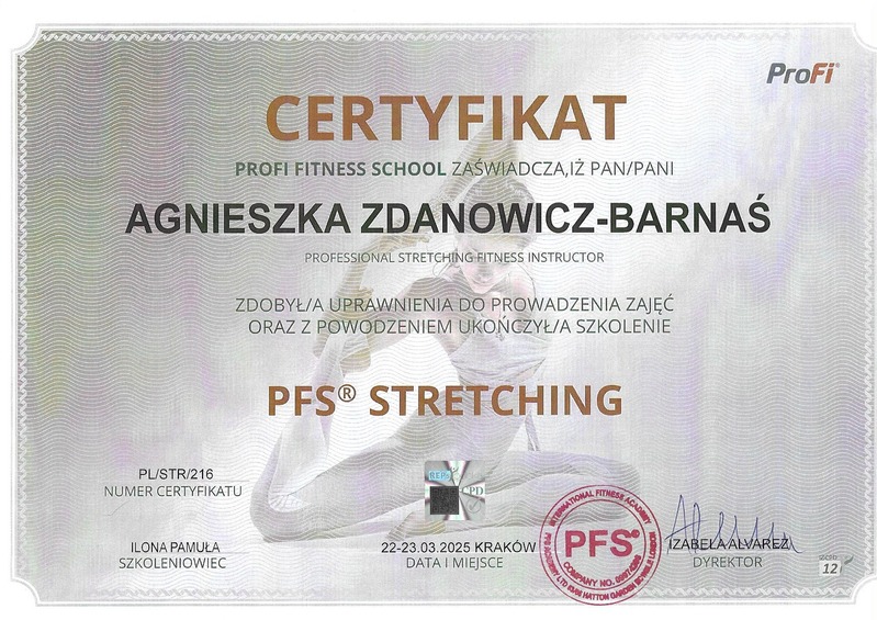 Certyfikat Stretching